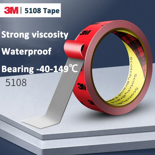 Cinta de doble cara 3M 5108 soporte de fijación fuerte para coche, ceja de lluvia, espuma resistente a altas temperaturas, cinta adhesiva sin costuras 3M