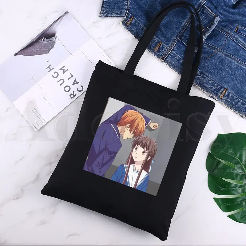 Anime Fruits Basket Yuri Nakamura Yuki Kyo Tohru Large Capacity Storage Handbag Shoulder Bag Tote Reusable Student Bookbag