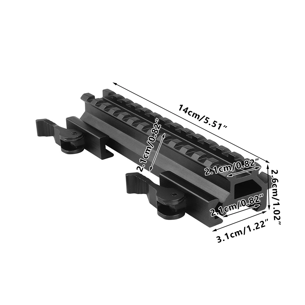 Elevador Picatinny 45° adaptador 20 mm doble cara óptica - imagen 5