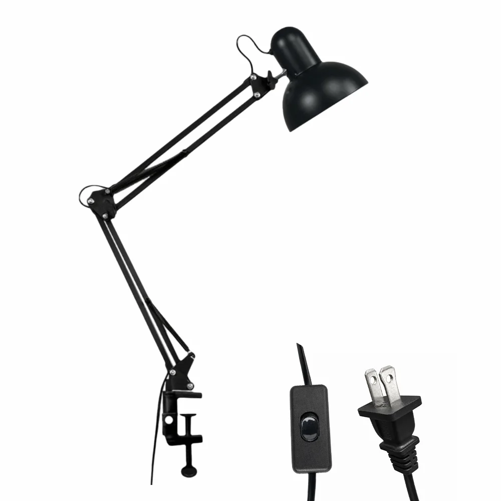 Durable with Clamp LED Reading Lamp Flexible Arm Long Arm Table Lamp US Plug 110V Aluminum Alloy Body Clip Desk Lamp Embroidery