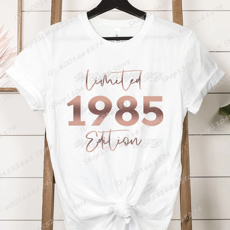 

Limited 1980-1989 Edition T Shirt for Women Birthday Shirts Vintage Graphic Tees Retro Casual Short Sleeve Shirt
