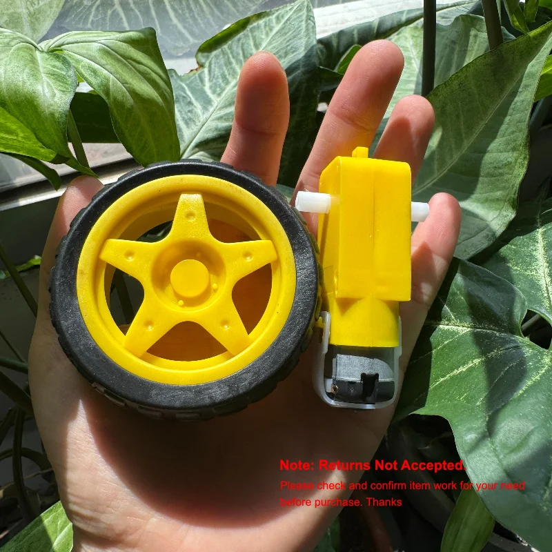 4pcs/lot  DC 3V 5V 6V 7.4V Dual Shaft TT Gear Motor Plastic Tire Tyres Wheel Suitable for Arduino Smart Car