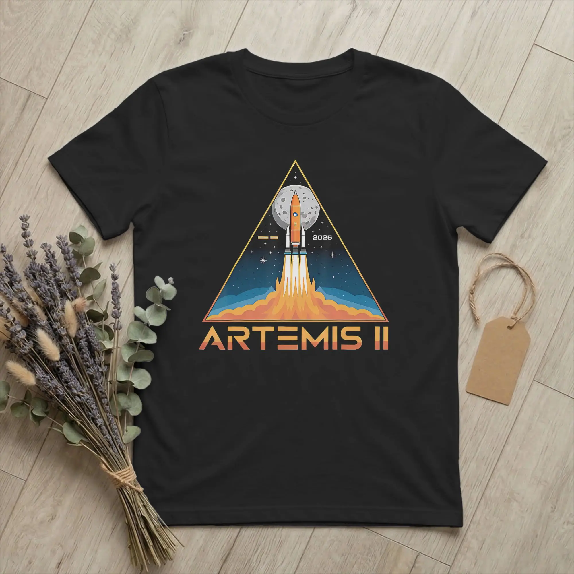 Artemis II Launch to The Moon Space Mission T-Shirts for Men 2026 Cool 100% Cotton Tee Shirt Short Sleeve T Shirt Original Tops