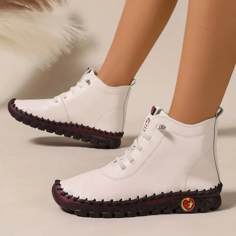 Women Ankle Boots Mom Cotton Shoes for Women 2025 New Waterproof Keep Warm Short Snow Boots Outdoor Comfortable Women Sneakers