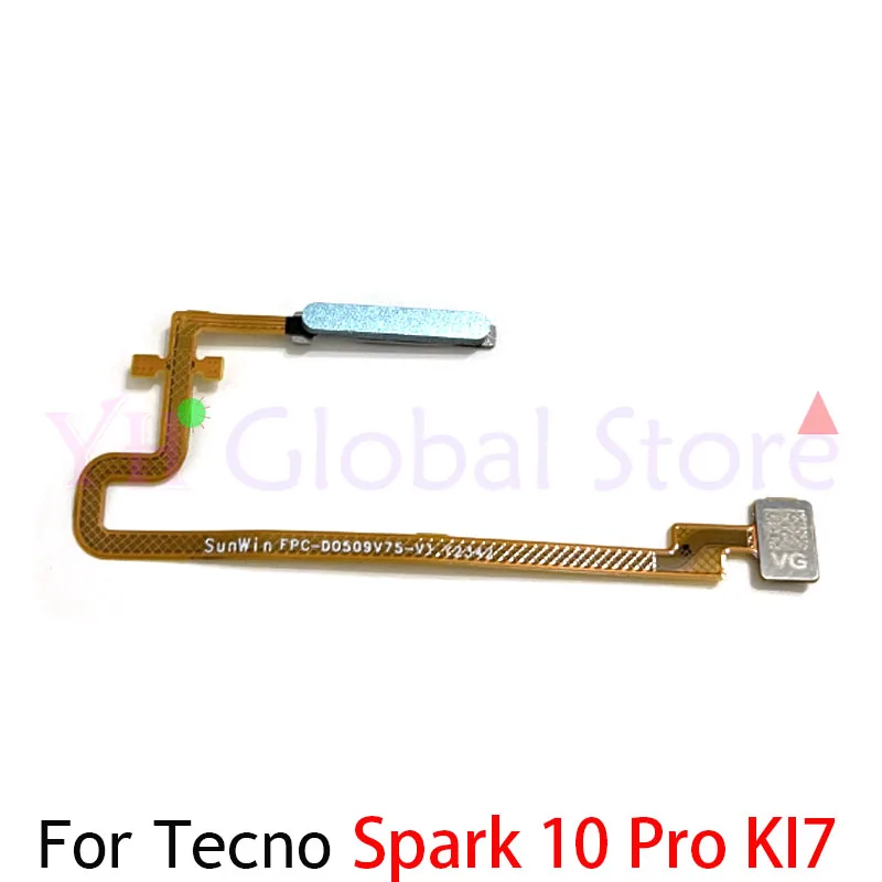 For Tecno Spark 10C 10 Pro KI5q KI5k KI5 KI7 KI8 Fingerprint Reader Touch ID Sensor Return Key Home Button Flex Cable