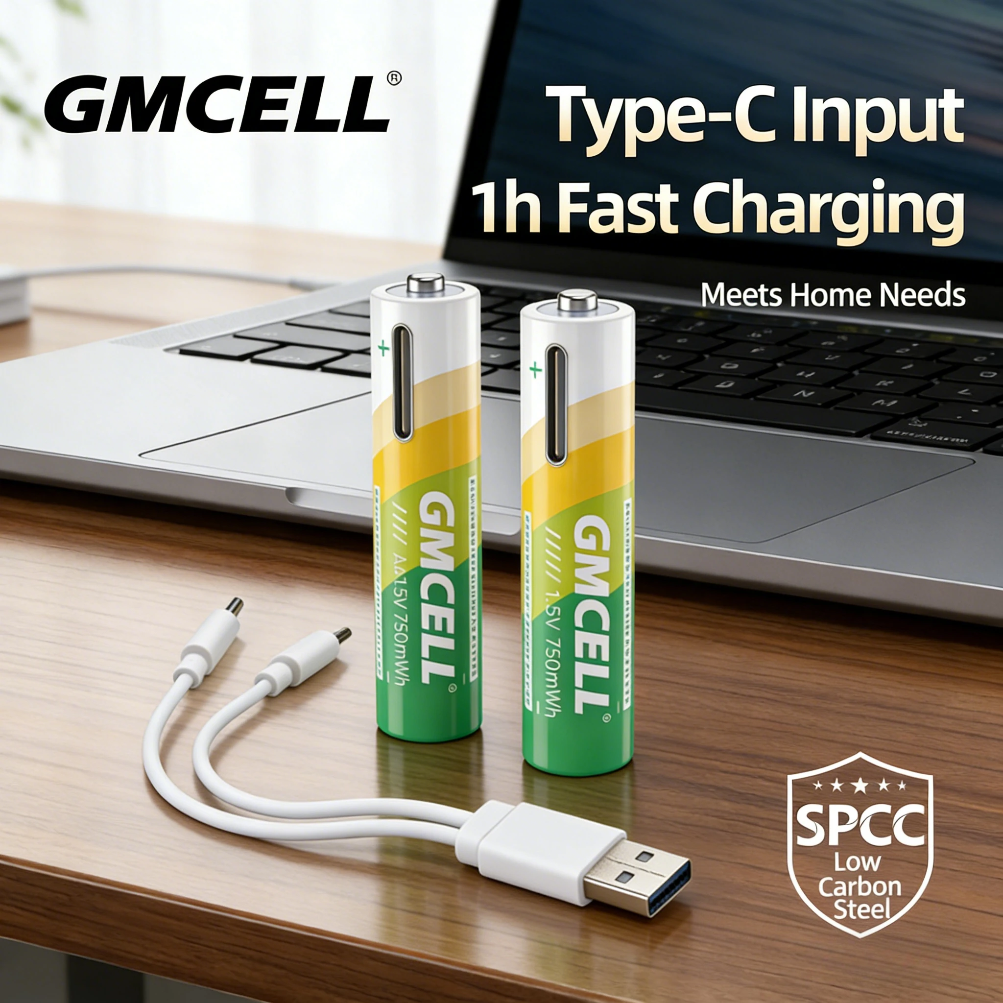 

Alkaline Battery Alternative 1.5V AA Rechargeable 3150mWh Type C Charging for Smart Home Rechargeable Battery Pack