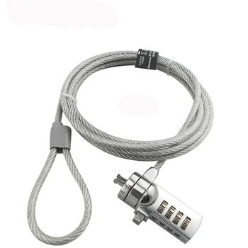 노트북 컴퓨터 잠금 와이어, 절단 방지 도난 방지 케이블, 1.5M 암호 유형, 실버 색상, HP 레노버 ASUS Dell 노트북 컴퓨터용 