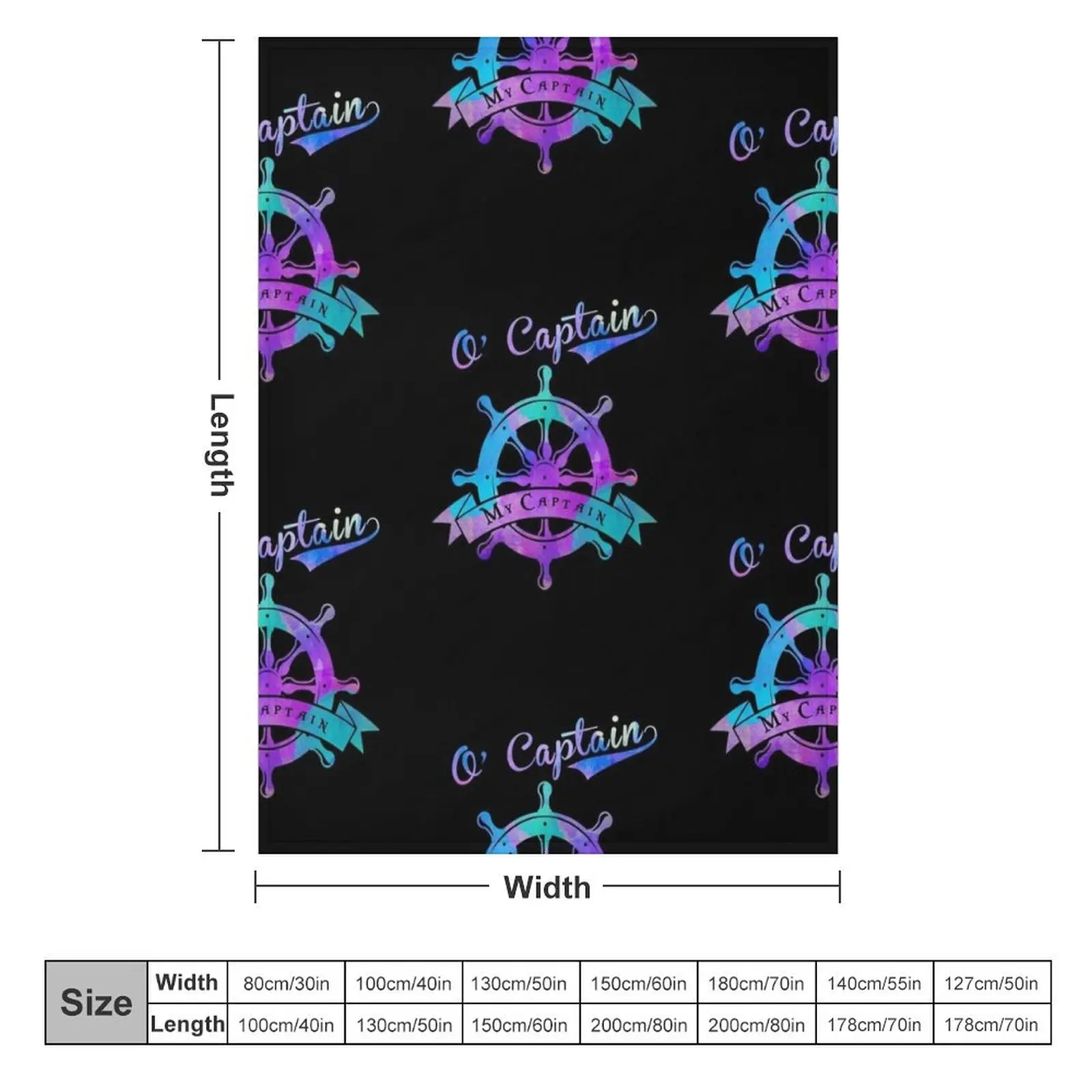 O Captain, My Captain, Walt Whitman, Ship Wheel Throw Blanket Plush wednesday Blankets