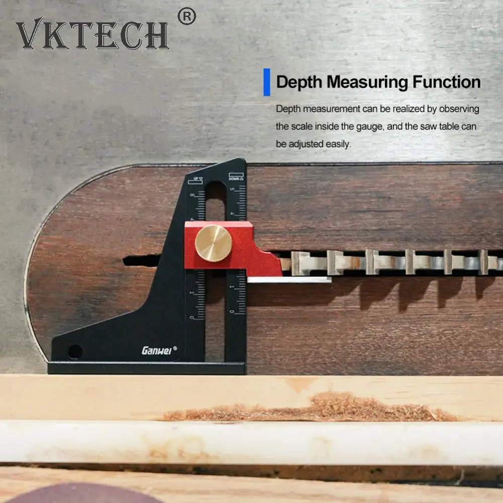 Woodworking Precision Height Gauge Depth Measurement Tool Al Alloy For Milling Cutter Trimming Machine Saw Blade Marking Ruler