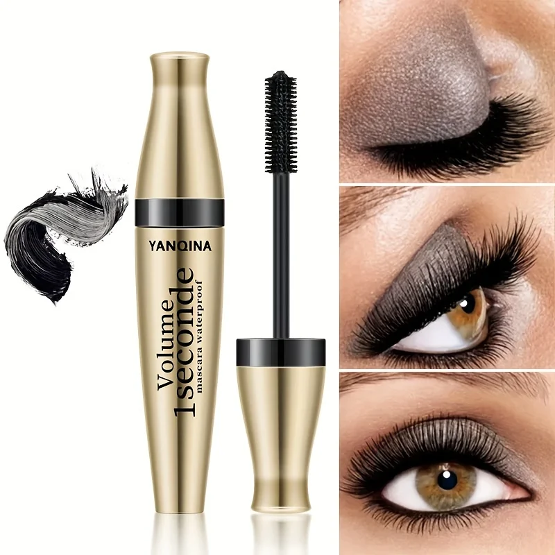 3D Black Waterproof Mascara Fiber Eyelashes Curling Brush Long Lasting Extension Natural Look No Flaking