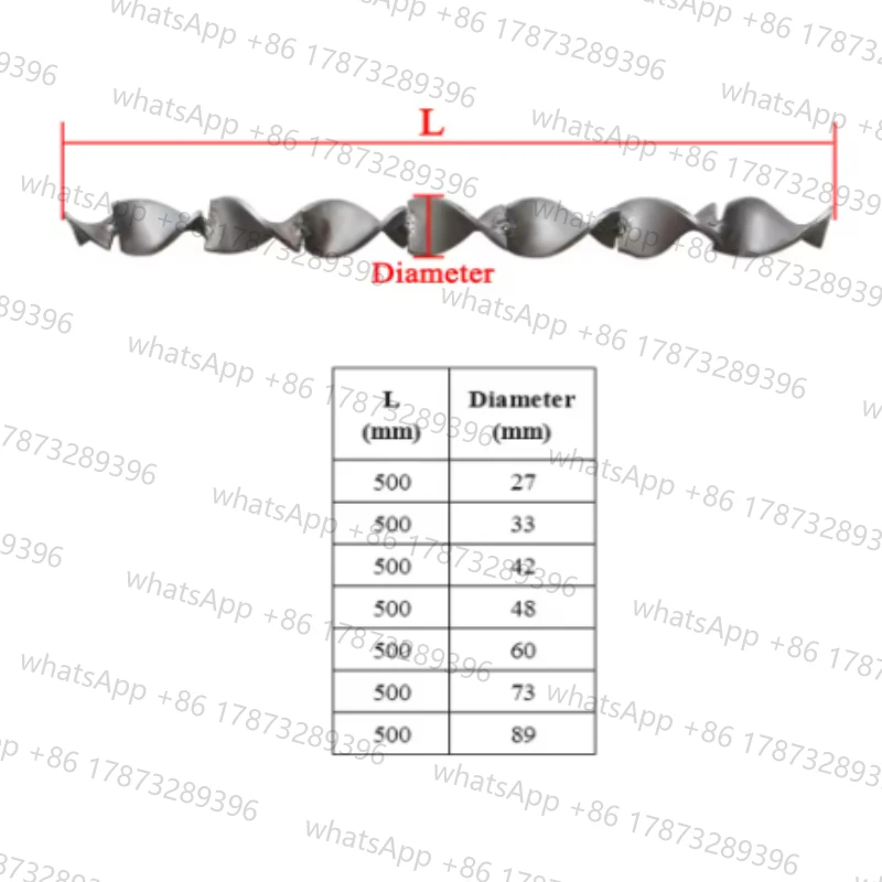 1PCS spiral static mixer element for SK spiral static mixing elements 304 stainless steel length 500mm