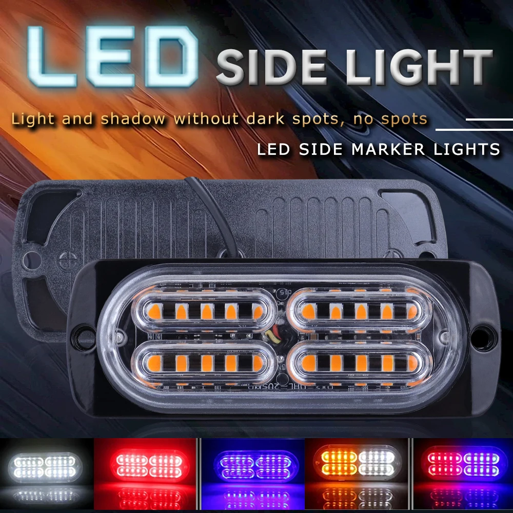 

20 LED Strobe Light Emergency Flashing Beacon Warning Lamp 12V 24V Stroboscopes For Auto Car Truck Police Amber White Red Blue