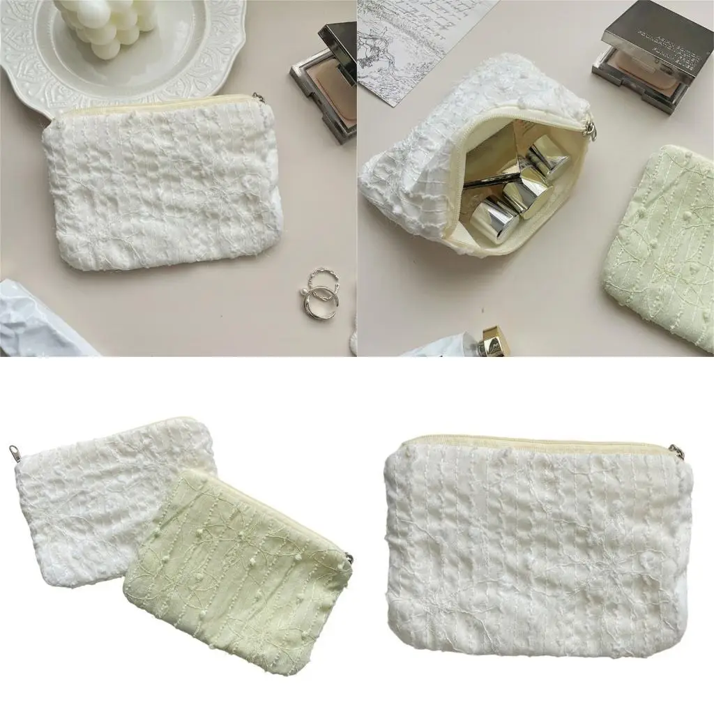 

D46D Elegant Floral Cosmetic Zippers Makeup Bag For Keys Coin Holder