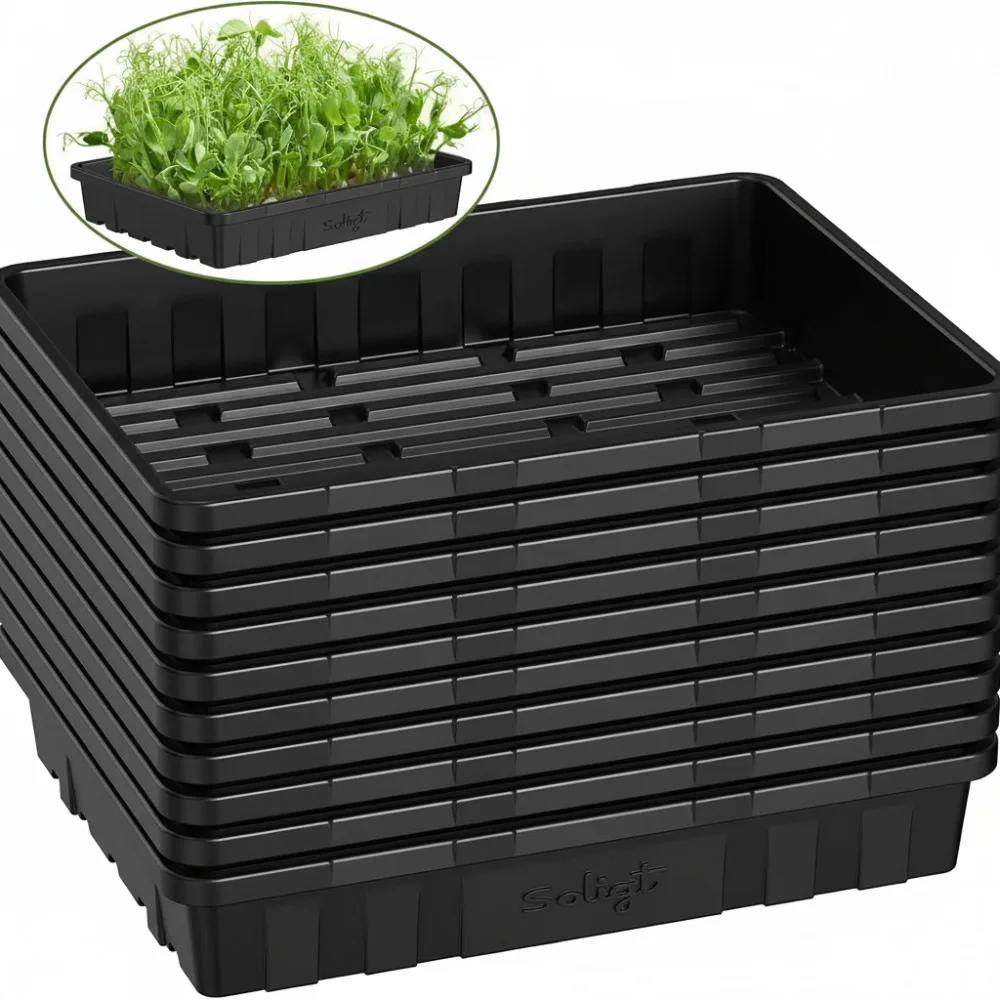 

Очень толстые сверхмощные стартовые лотки для семян, 10 шт. — без отверстий, многоразовые лотки для выращивания микрозелени для садитеров