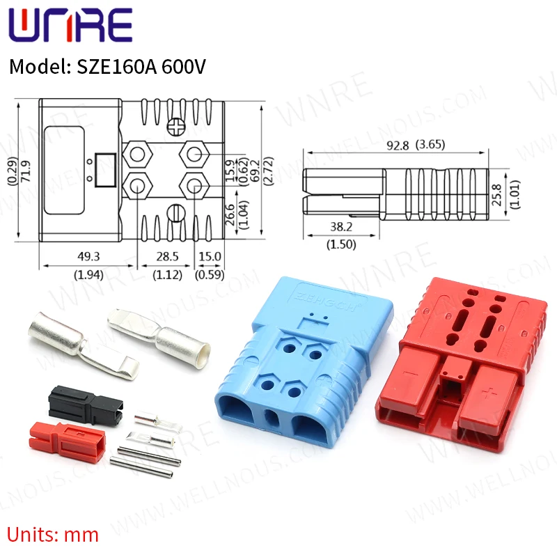 Energy Storage Electric forklift battery Connector SZE160A 600V Wiring Terminal Plug Charging Socket Port Battery Interface