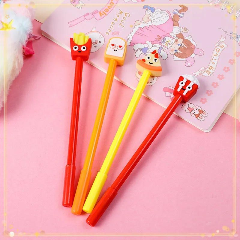 12 Pcs Creative Fries Burger Gel Pens Set Cute Student Pen Office Supplies Back To School