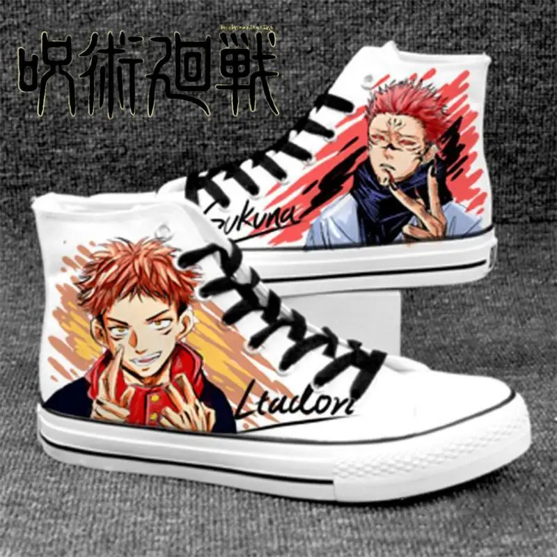 Jujutsu Kaisen Anime Satoru Gojo Sneakers Basketball Shoes Geto Cartoon Printing Casual Comfortable Canvas Shoes Birthday Gift