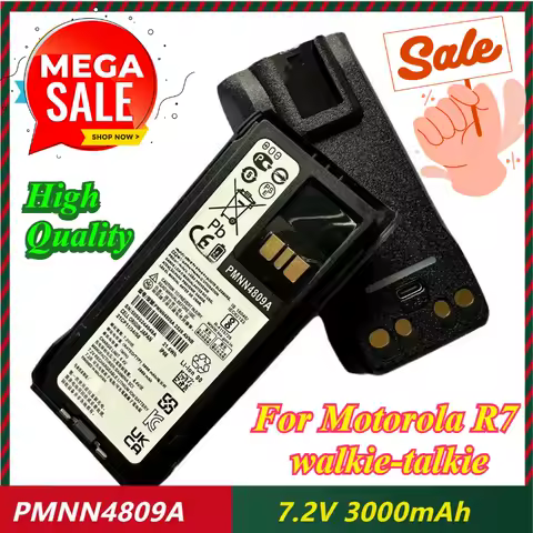 7.2V 3000mAh Walkie Talkie Battery for Motorola R7 PMNN4808A/PMNN4809A Battery Whit TYPE-C Plug