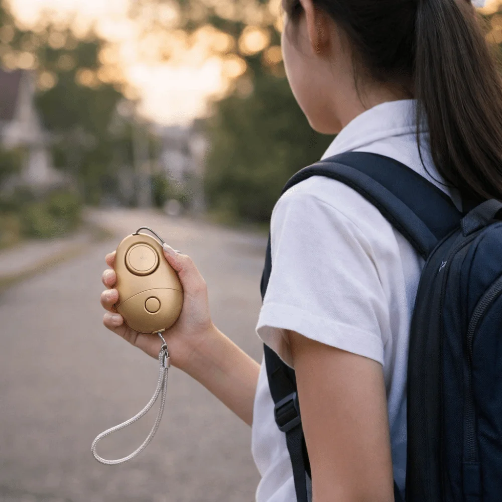 Anti-loss Loud Siren Personal Alarm LED Flashlight 130dB Sound Security Alarm Egg-shaped Security Protection Girls