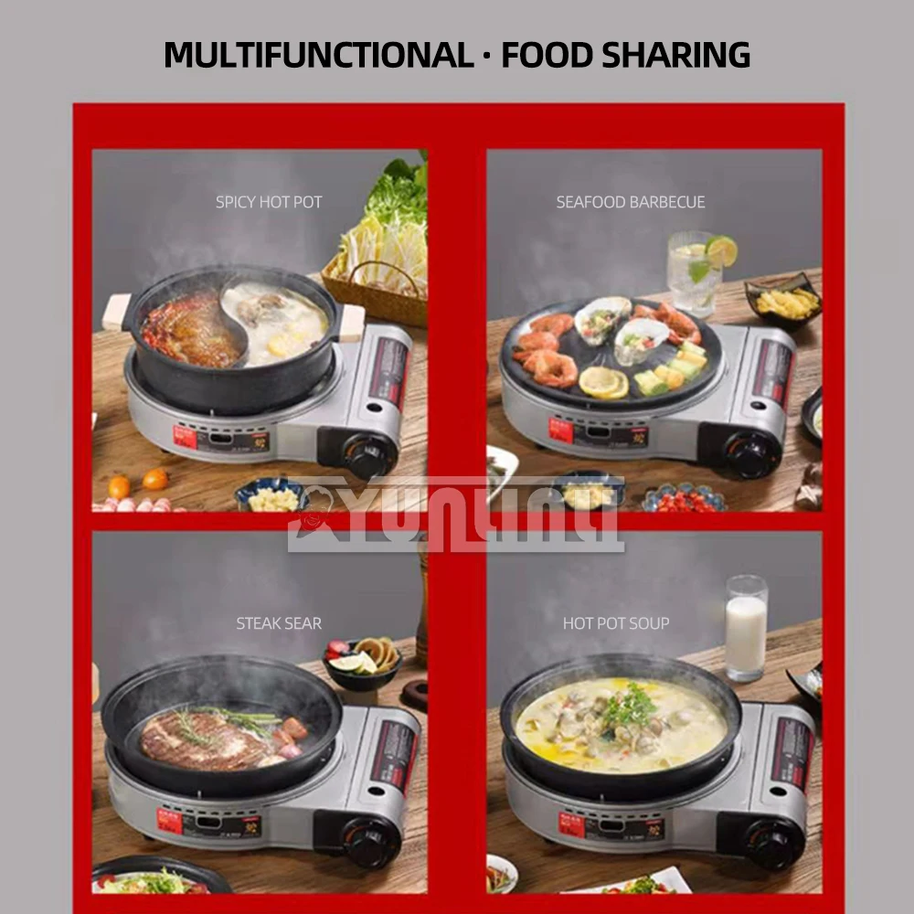 التخييم المحمولة شواية الغاز في الهواء الطلق موقد للطهي ماكينة شواء المنزلية إناء/ قدر المقلية موقد