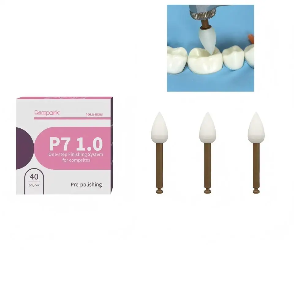 High Performance Dental One-Step Finishing Polishing System Disposable RA Shank Cups Discs Points 40pcs Clinical Supply