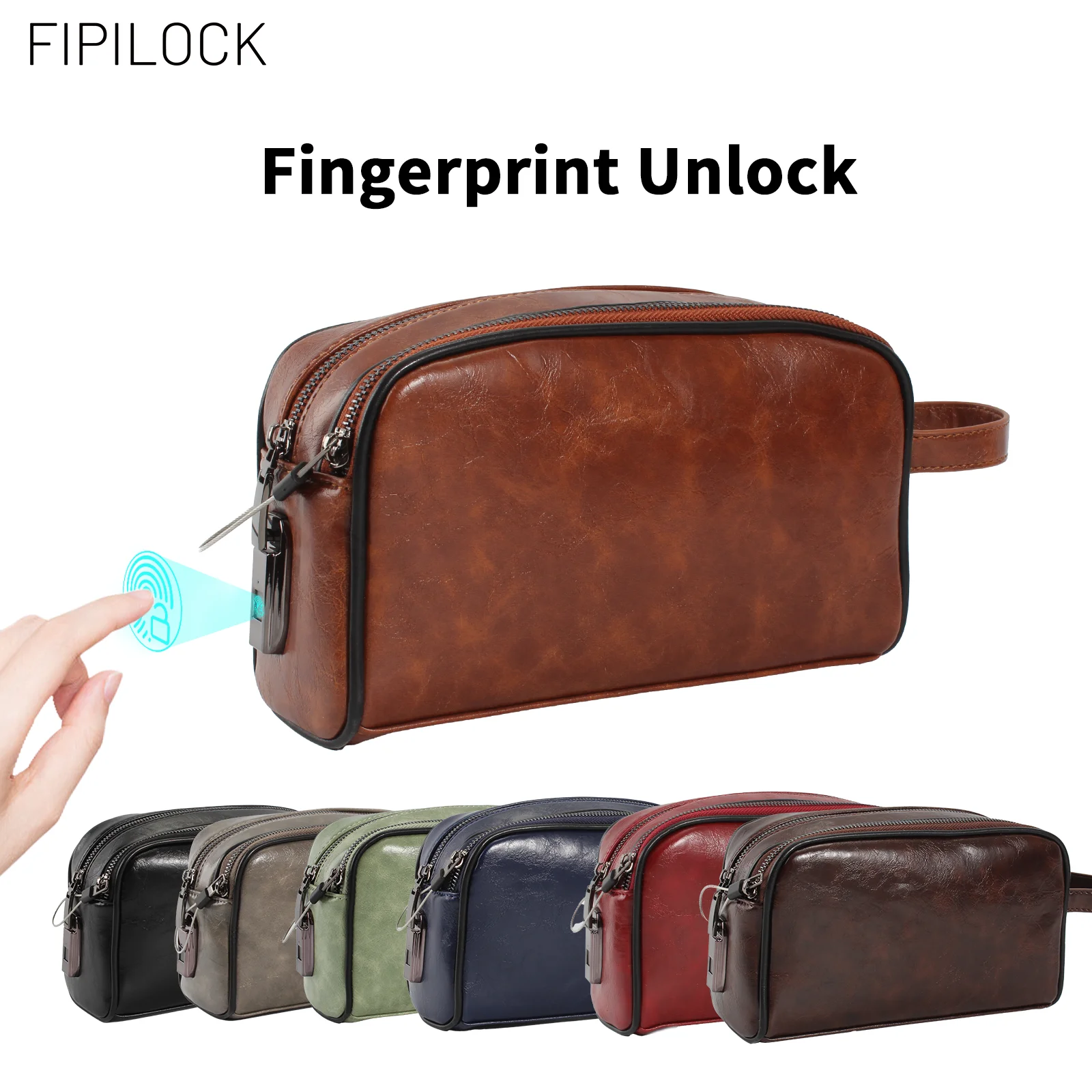 FIPILOCK Handbags Woman Clutch Crossbody bag for Woman Men with Smart Fingerprint Unlock Luxury High End Party Clutch Handbag