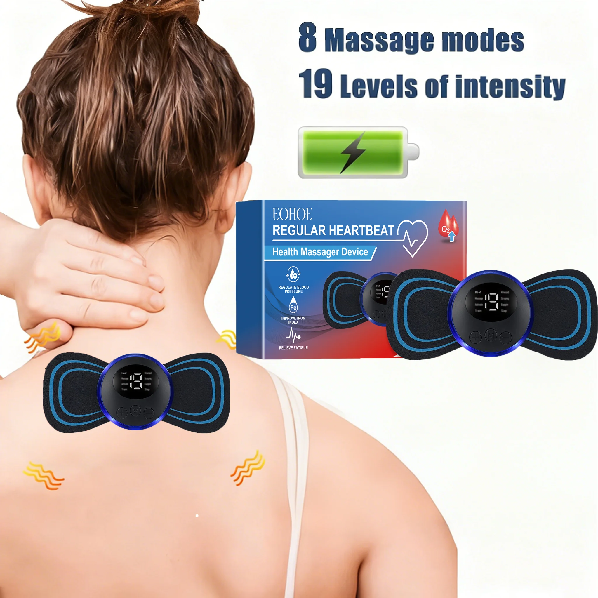 

Умный EMS массажер для шеи, мини-стимулятор шеи и спины, портативный гелевый коврик, тонкая наклейка