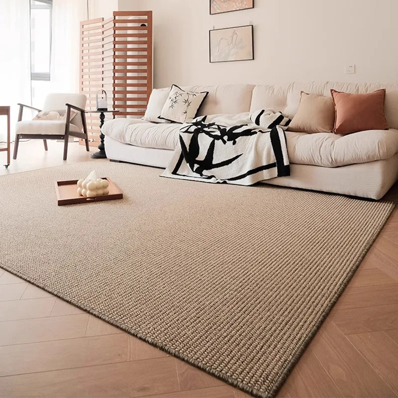 Simple Beige Carpet, Living Room, Minimalist, Light Luxury, High-end, Stain-resistant and Easy-care Bedroom Floor Mats