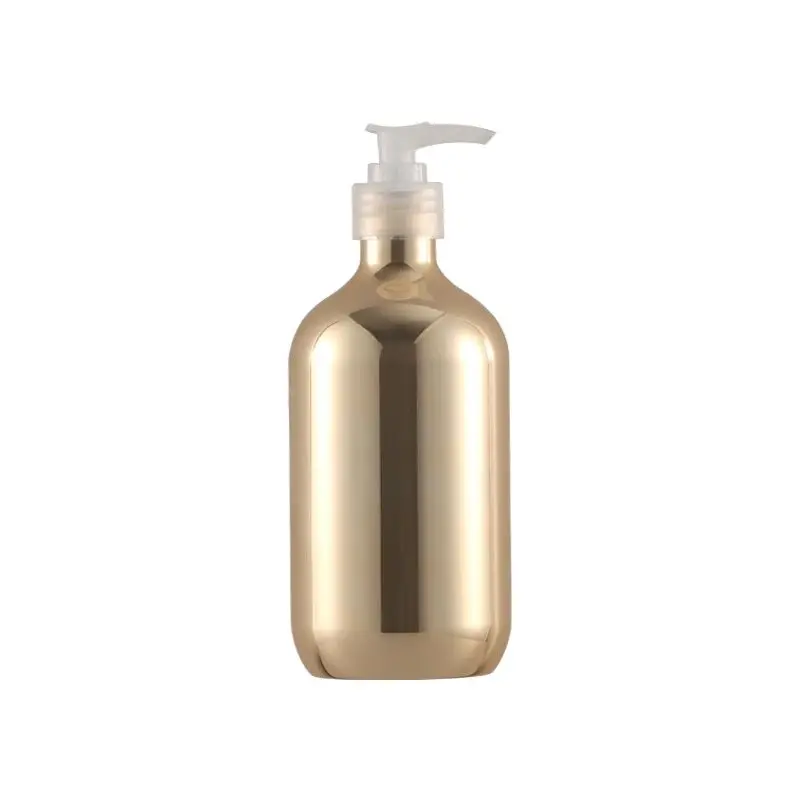 300/500ml Lotion Pump Bottle Plastic Electroplated Gold Silver Shower Gel Shampoo Wash Hair Conditioner Press Dispenser Bottle