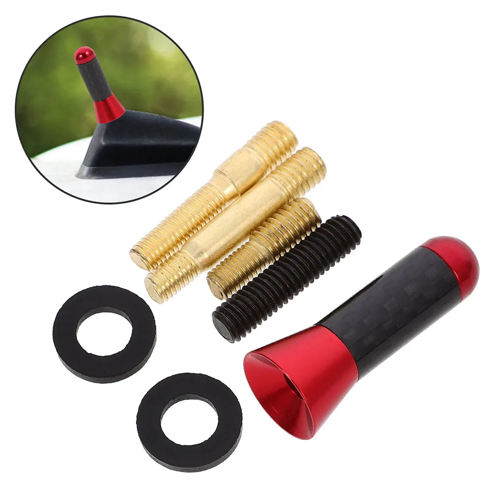 

2 Sets Aluminum Alloy Car Antenna Replacement Short Universal Signal Antenna For Vehicle Lightweight Durable Easy Installation