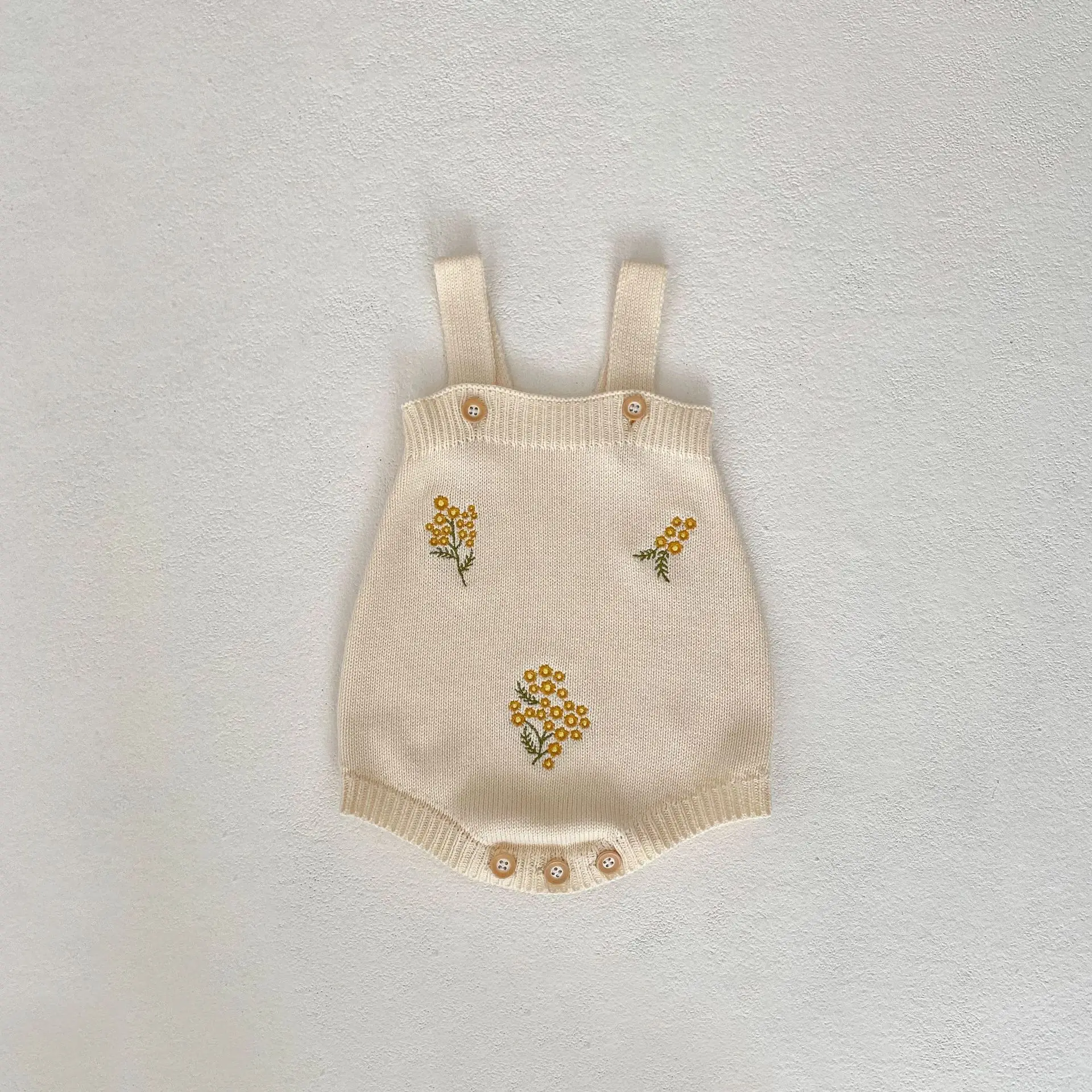 Baby Clothing 2024 Spring Girl Embroidered Hollow Long Sleeve Knitted Coat and Flower Romper Casual Simple Sweet Set