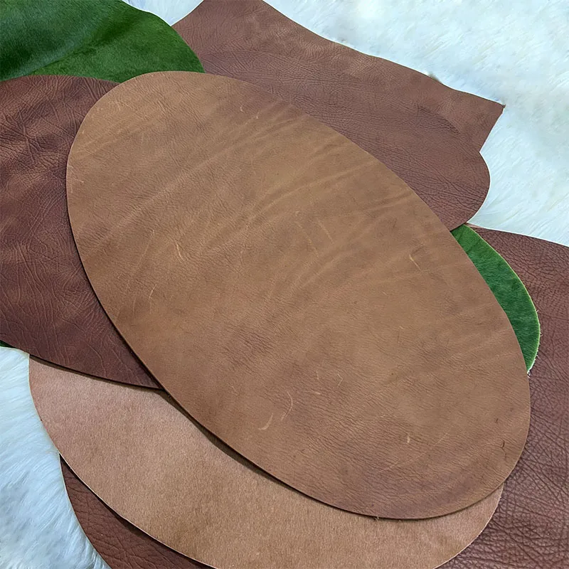 Droplet and Oval Shaped Horse Fur and Cowhide Meal Mats Decorative Dining Table Textiles & Leather Products for Model Room