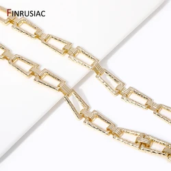 16mm*11mm 14K Gold Plated Cubic Chains For Jewelry Making, High Quality Brass Jewelry Chains Handmade Necklace Crafts Findings