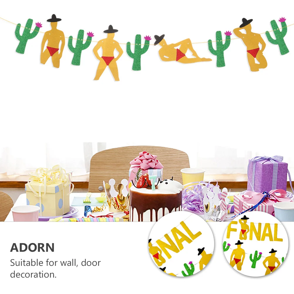 Party Supplies Cactus Bachelorette Banner Miss Decor Mexican Cinco Mayo Decorations Paper Wedding