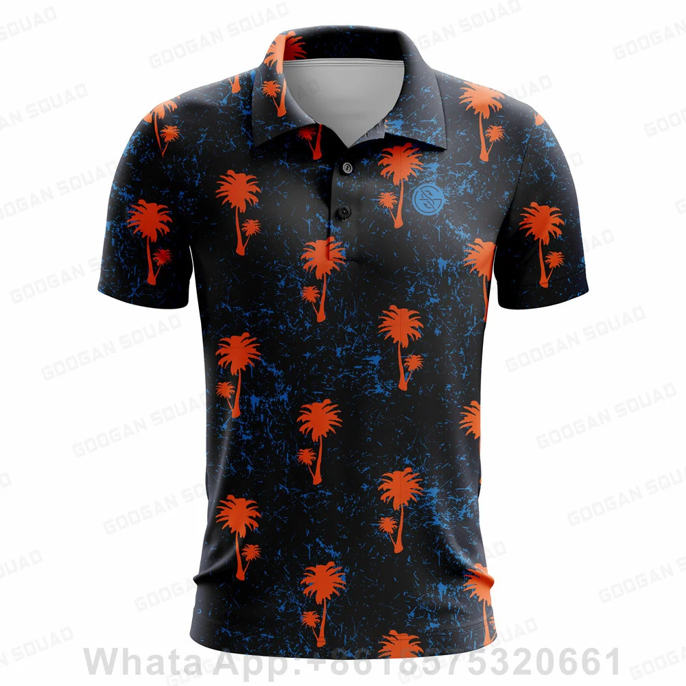 New Golf Wear Casual Short Sleeve Printed T-shirt Men Summer Golf Sports Shirt Golf Course Overalls Quick Dry F1 Racing Clothing