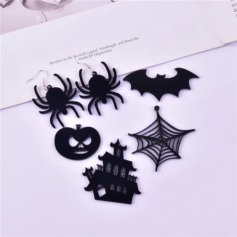 10 pz/pacco Halloween Spider Ghost House zucca acrilico Charms ciondolo gioielli che fanno artigianato fai da te