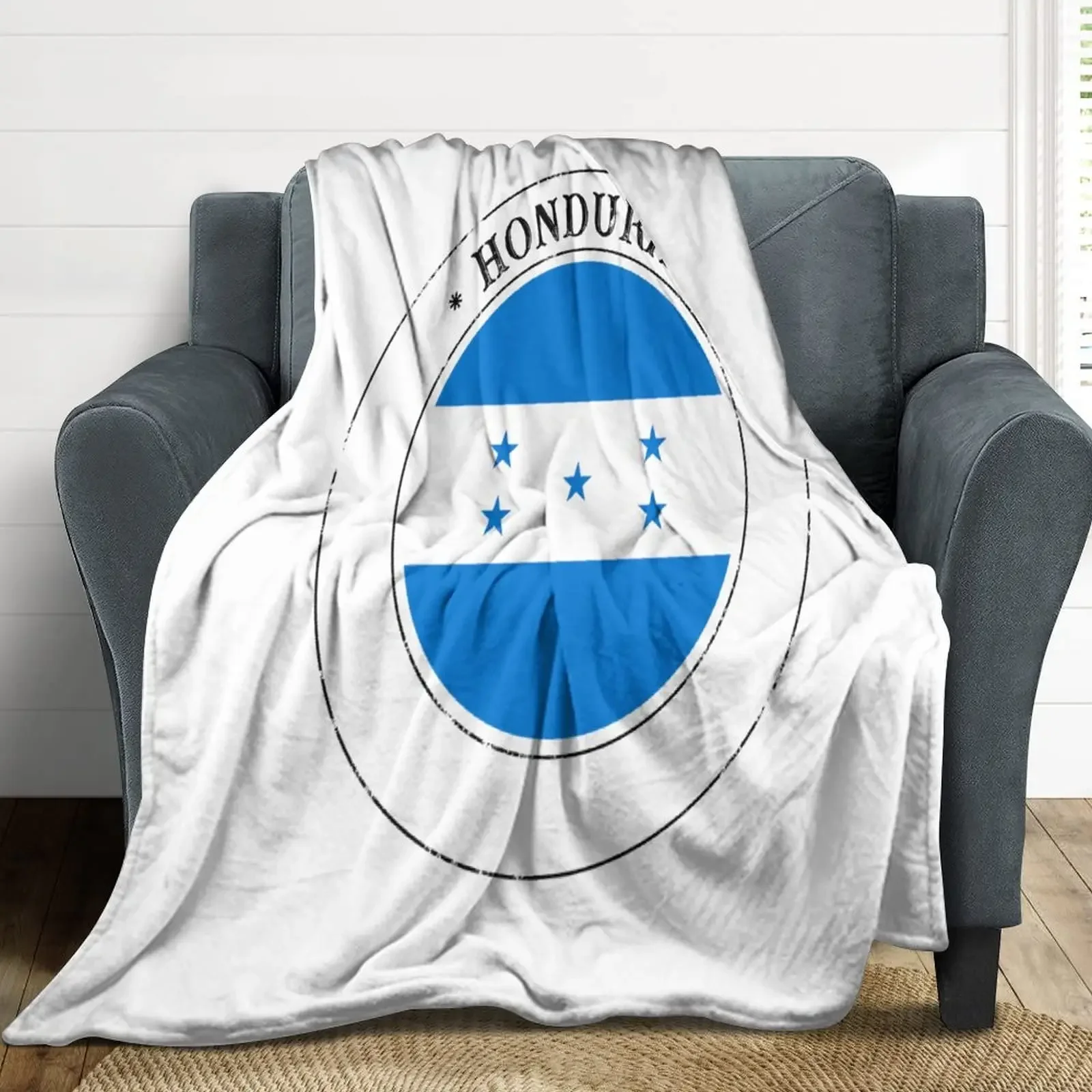 Honduras Flag Sherpa Blanket Comfy Bed Blanket for Family Festival Gifts, Cozy Flannel Throw Blankets Durable Warm Sofa Blanket