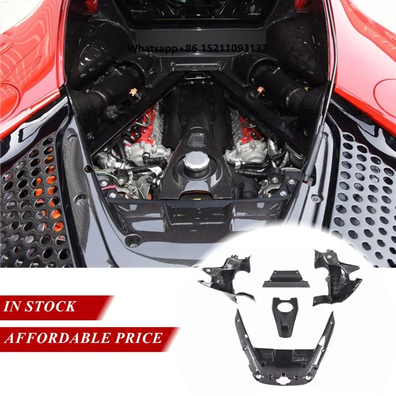 Dry Carbon Fiber OEM Style Engine Compartment Panel Engine Bay Cover Trims Replacement for SF90