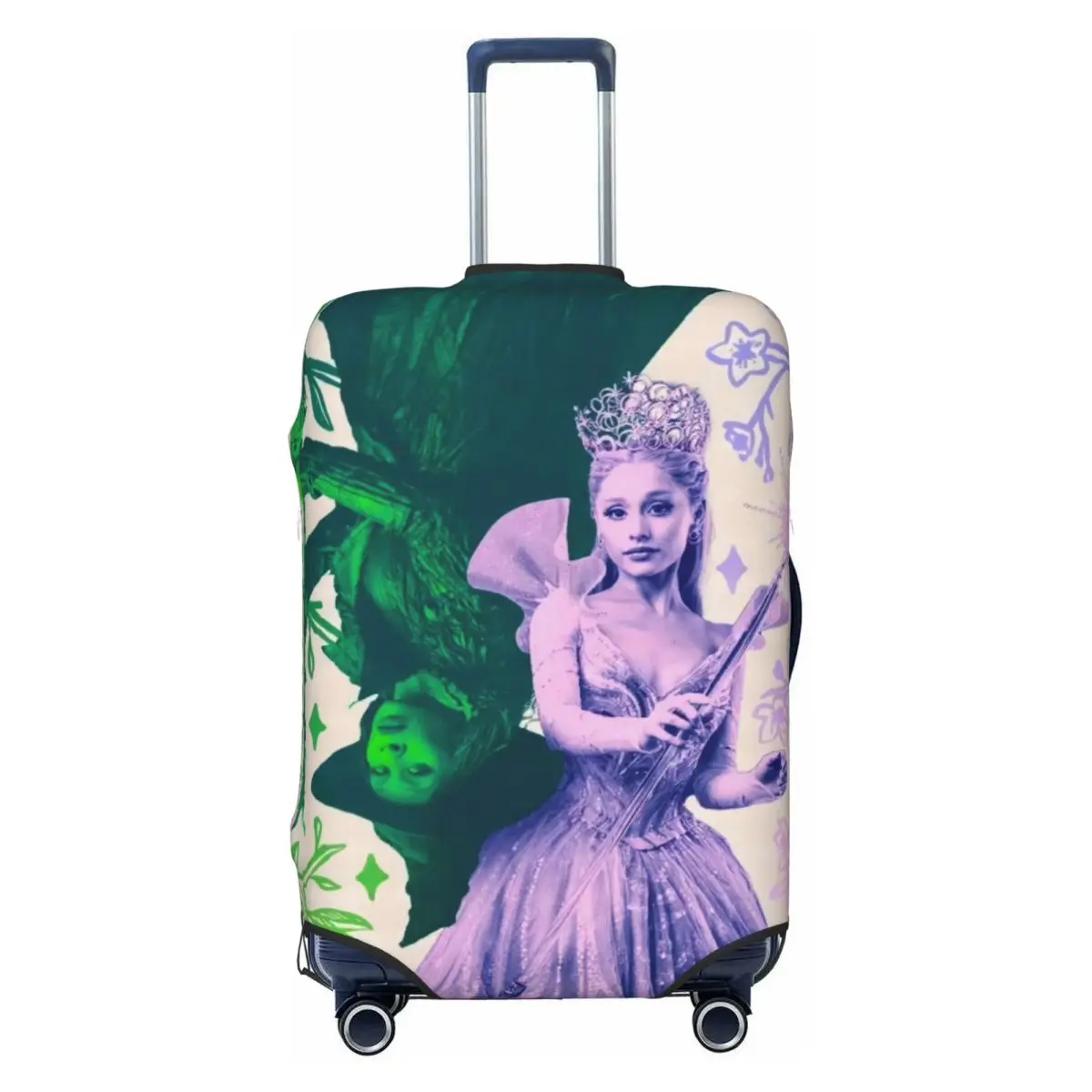 Wicked Musical Glinda & Elphaba Suitcase Cover Vacation Travel Practical Luggage Supplies Protection