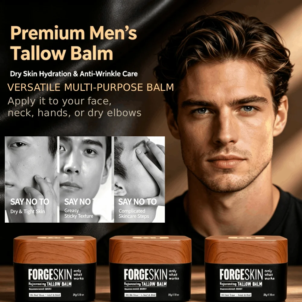 FORGESKIN Rejuvenating Tallow Balm Men's Moisturizing Body Lotion Deep Nourishing Anti Wrinkle Barrier Repair Facial Skin Care