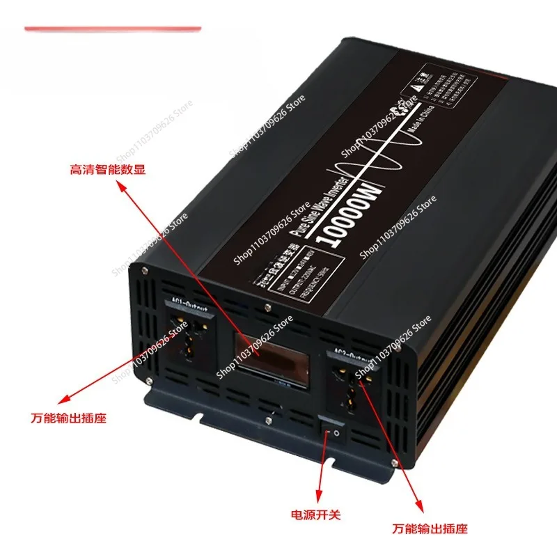 Car Inverter 7000W  Pure Sine Wave Inverter Power 12V-48V Voltage 50HZ Converter Solar for Home Outdoor RV