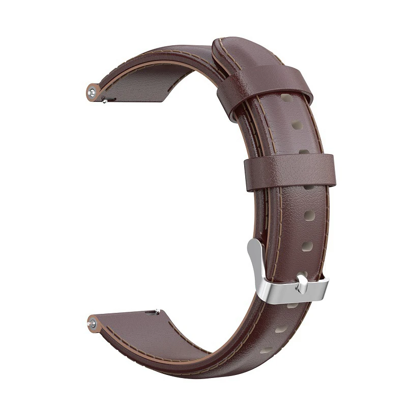 Leather Strap for Garmin Forerunner245/645/Vivoactive 3 Music Smart Wristband Bracelet Wrist Strap Brown