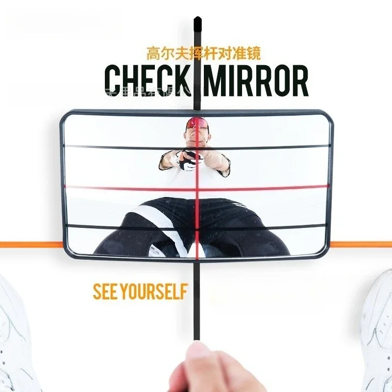 Golf Swing Alignment Training Mirror, Golf Posture Correction Practice Mirror for Beginner Swing Plane Feedback Training Aid