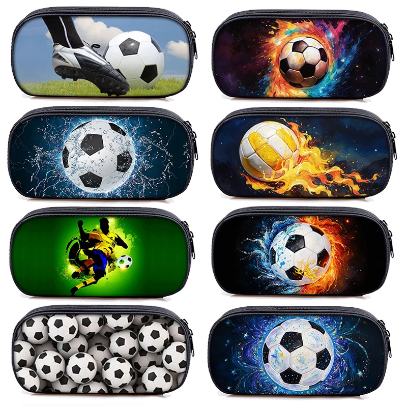 Hot Blood Football Sport Pencil Case for Kids Women Cosmetic Bags Children Stationary Bags Pencil Box Student School Supplies