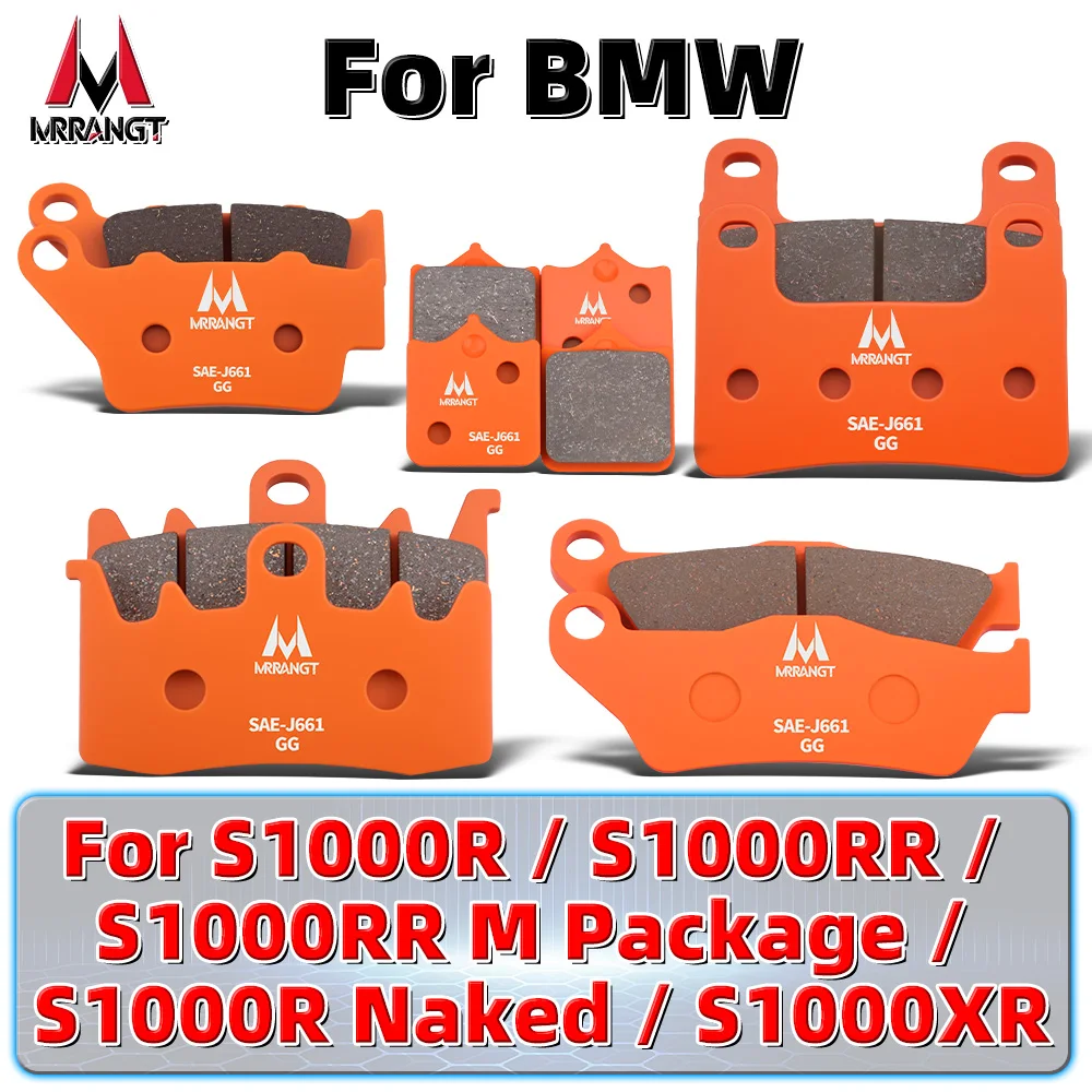 MRRANGT Motorcycle Ceramic Brake Pads Kit for BMW S1000 Series R , RR , XR , M Package , Naked Set