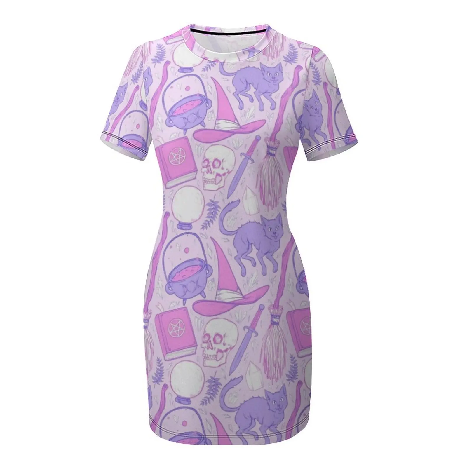 ชุดเดรสสั้นสีพาสเทลสำหรับแม่มด ชุดเดรสฤดูร้อนสำหรับผู้หญิง ชุดเดรสออกงานปี 2025 ชุดเดรสยาวสำหรับผู้หญิง