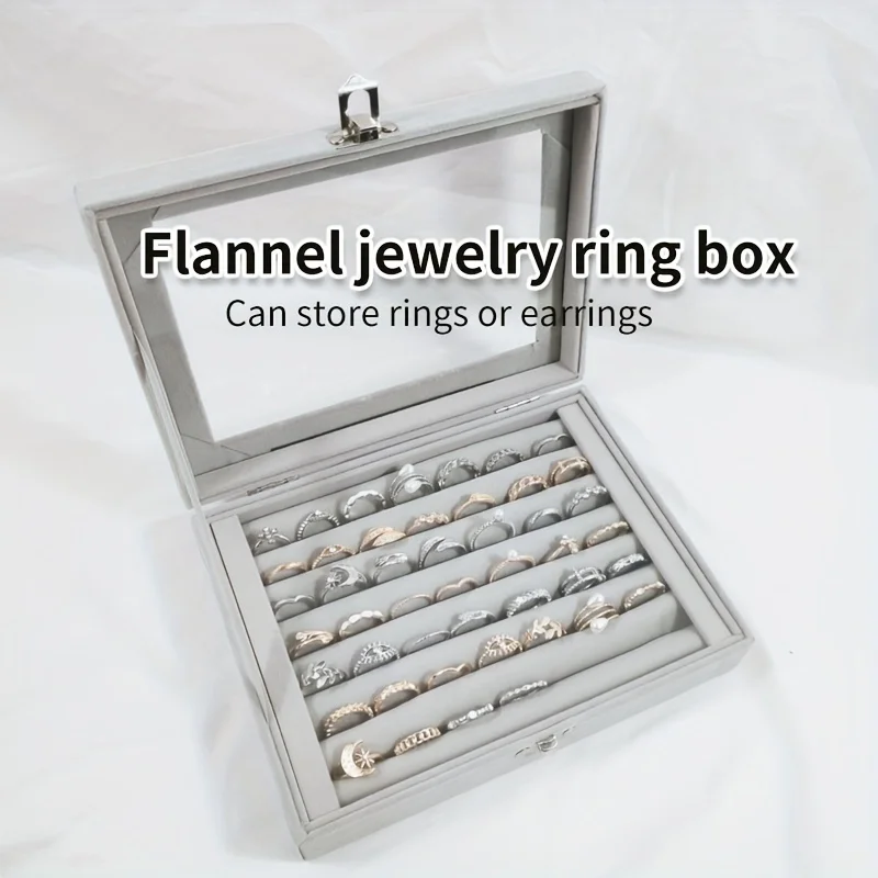 Multi‑Purpose Desktop Velvet Jewelry Organizer Display Tray, Storage Box for Rings Earrings Fashion Accessories