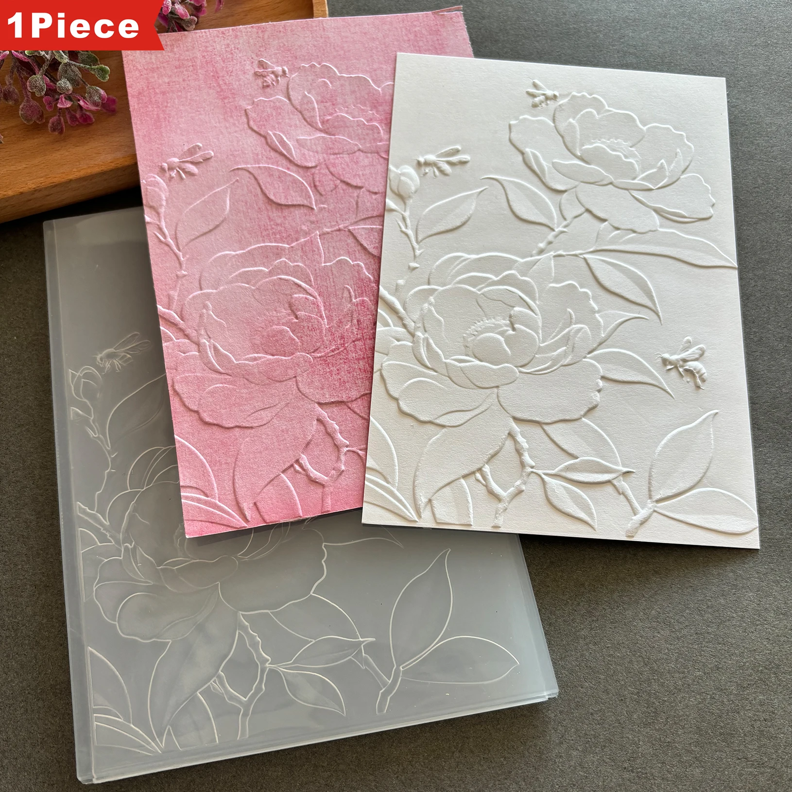 Dekorative florale Hintergrundvorlage, 2025, neuer geprägter Ordner mit Kamelienrelief, DIY-Sammelalbum, Herstellung von 3D-Texturkarten