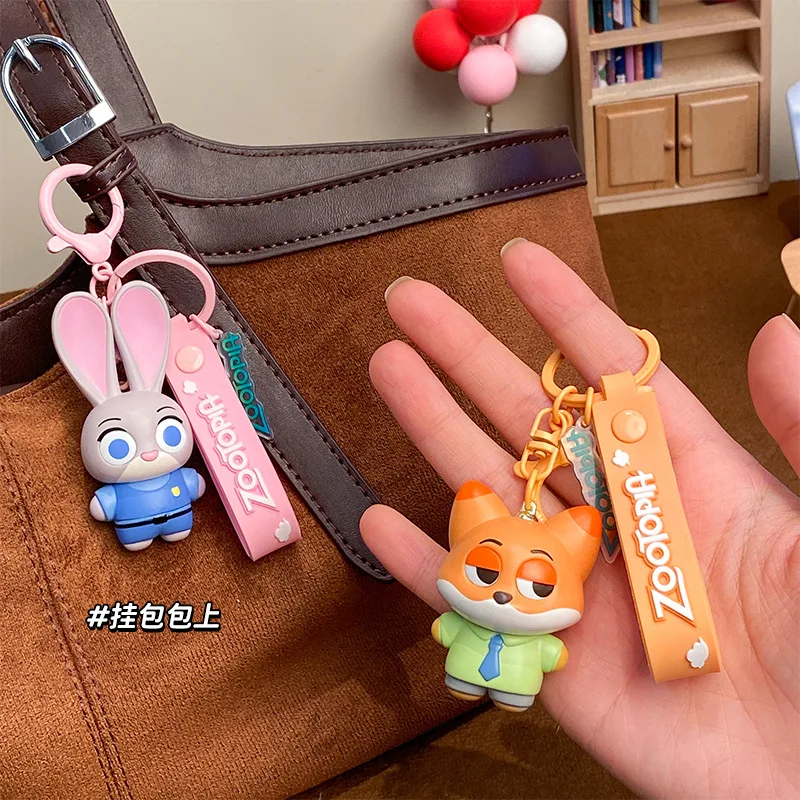 

For Zootopia keychain Nick Wilde bag charm Judith Laverne Hopps cartoon decorative charm Bag Accessories birthday/Christmas gift