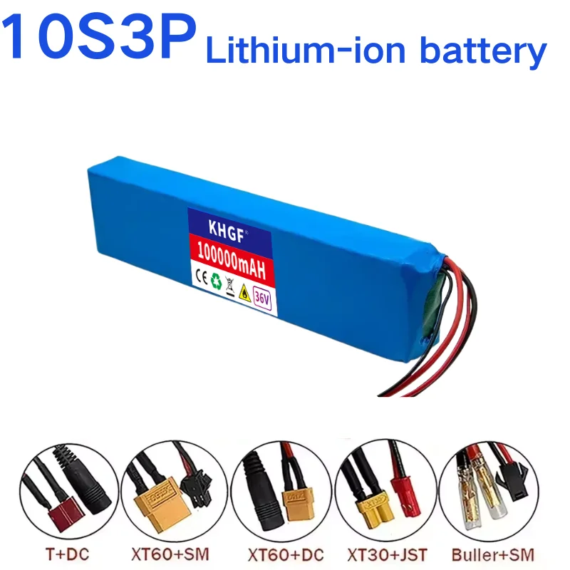 

36V 10S3P 100000mAh 18650 rechargeable lithium-ion battery 500W built-in BMS Suitable for KUGOO S1, S2, S3 Electric Scooters